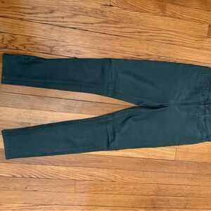 Joe's Jeans Dark Green Lamb Leather Skinny Jeans